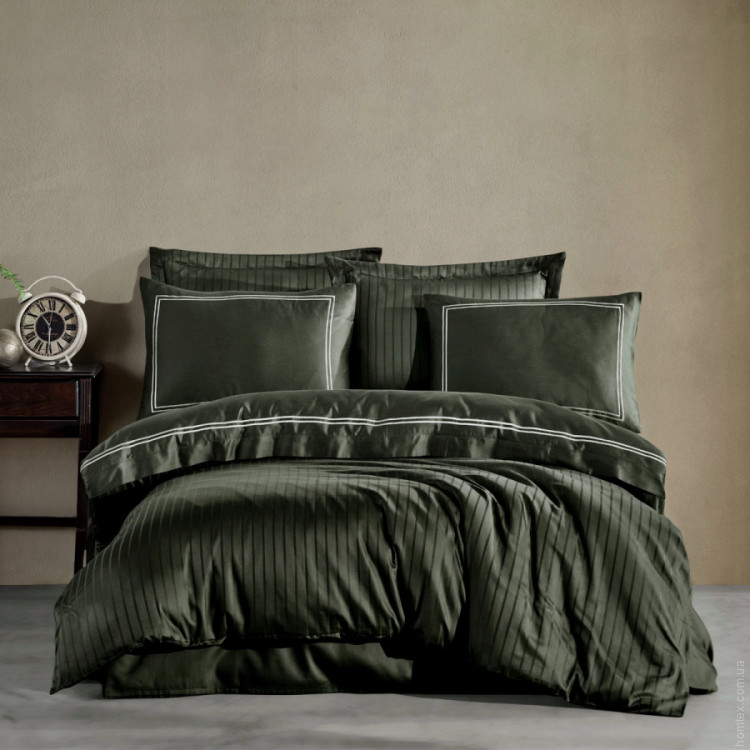 Постельное белье Dantela Vita сатин с вышивкой Imge haki хаки семейный