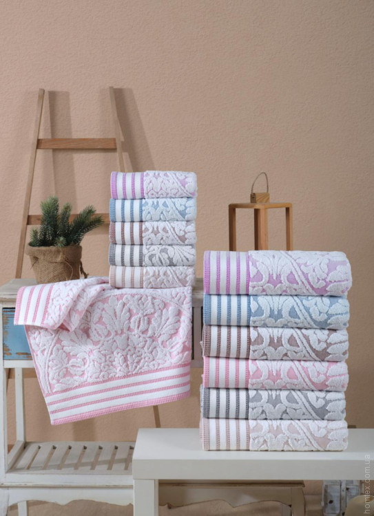 Набір махрових рушників Geylin 50x90 см з 6-ти штук, модель 2