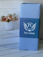 Трикотажне простирадло на резинці Flex Cotton 160x200+25 см, блакитне