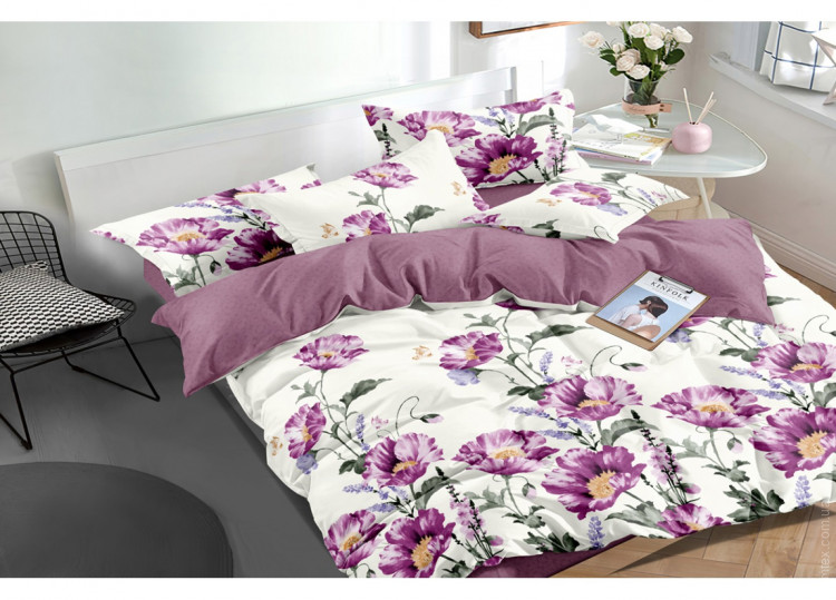 Постельное белье SoundSleep Purple flowers сатин евро