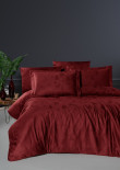 Постільна білизна First Choice жакард Midas dark red євро