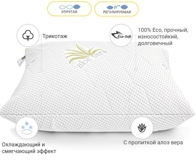 Подушка антиалергенна Mirson Alberto Eco-Soft 40x60 см, №789, пружна