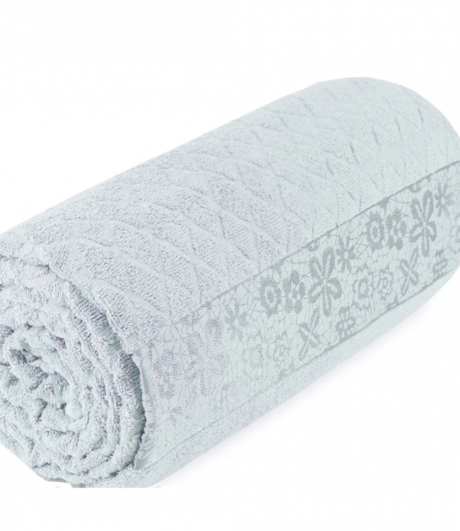 Махровая простынь - Пике Sikel cotton Botanik 200x220 см мятный