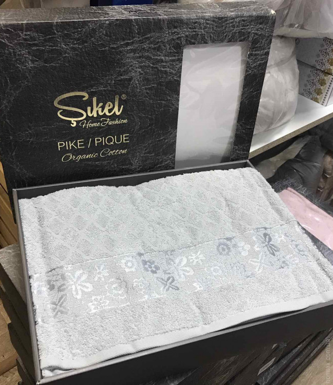 Махрове простирадло - Піке Sikel cotton Botanik 200x220 см м'ятний