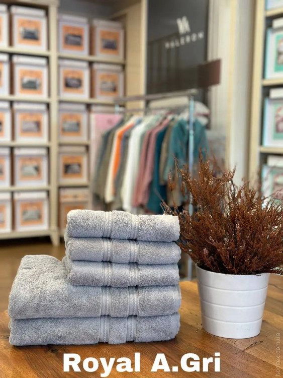 Махровое полотенце Tac Royal micro cotton Gri 50х90 см