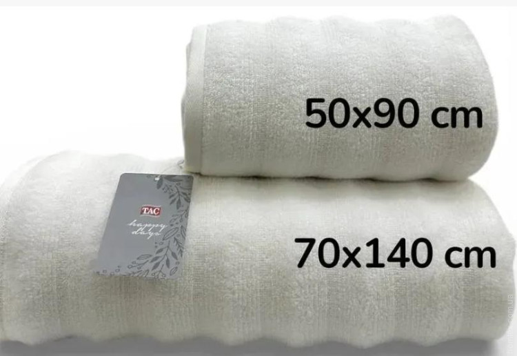 Махровое полотенце Tac Tanes micro cotton Krem 70х140 см