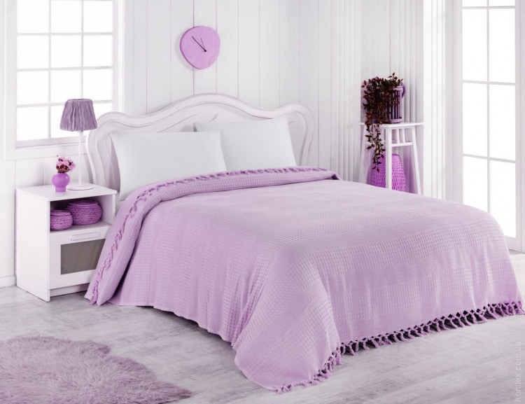 Плед - покрывало IzziHome Checkers сиреневый 220x240 см