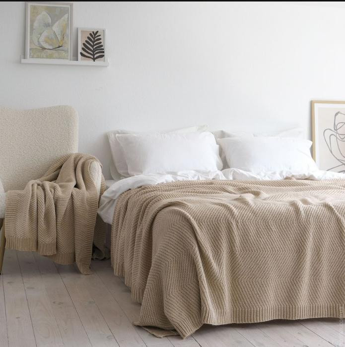 Плед - Покрывало La Modno Wool Cotton Balance Champagne Beige 130х170 см Плед - Покрывало La Modno Wool Cotton Balance Champagne Beige 150х200 см