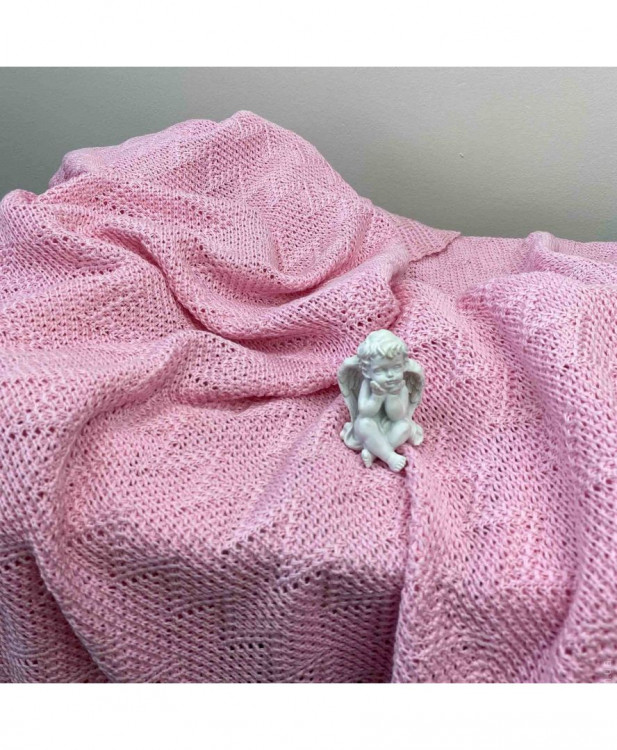 Плед вязаный Прованс Дино зигзаг Розовый 130x170 см