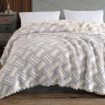 Муслиновое покрывало Moss Home 230x250 см Полоски крем - серый