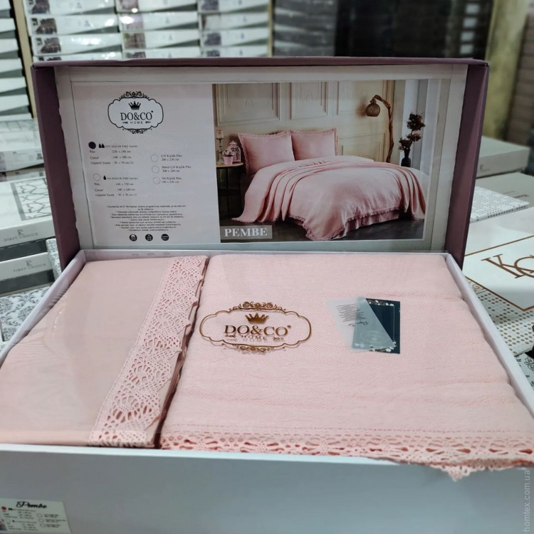 Постельное белье Do&Co с пике покрывалом Pembe евро