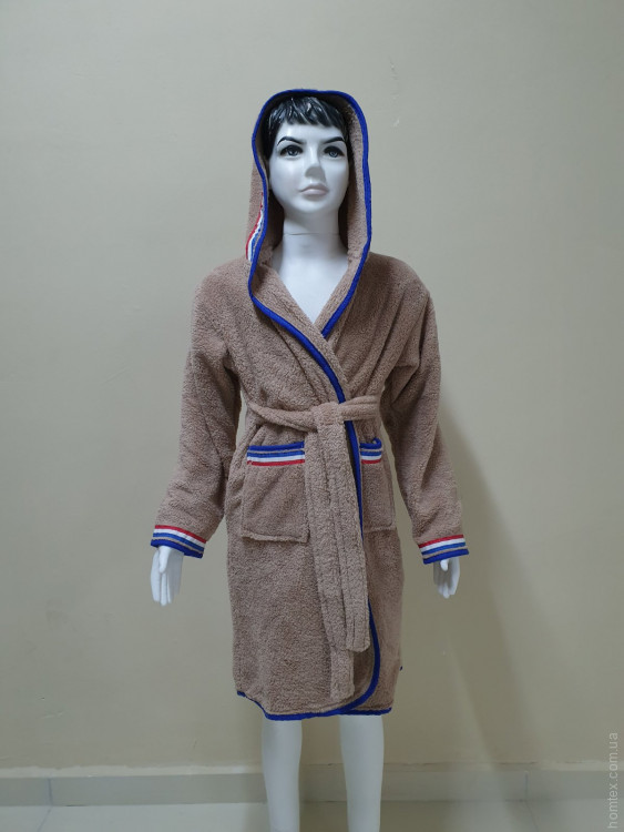 Халат детский Zeron Welsoft 7-8 лет, цвет - бежевый