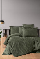 Постельное белье First Choice жаккард Nichol dark green евро Постельное белье First Choice жаккард Nichol dark green евро