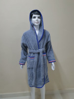 Халат детский Zeron Welsoft 7-8 лет, цвет - светло-серый