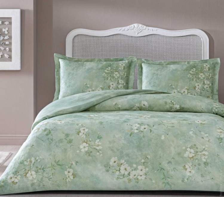 Постільна білизна TAC Lumine yesil сатин євро