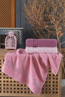 Набор махровых полотенец Gulcan из 3-х штук 70х170 см (розовые)