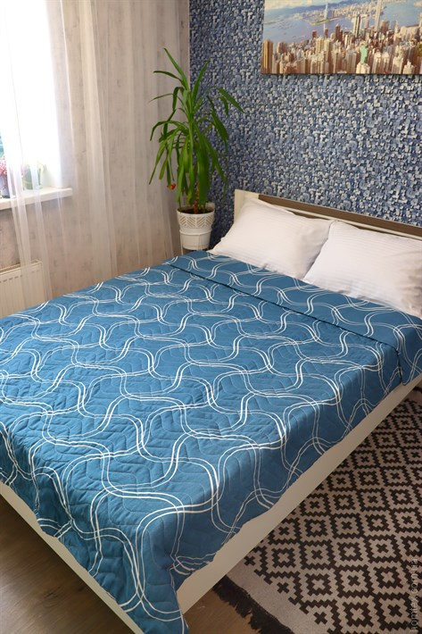 Стеганое покрывало-пододеяльник LIGHTHOUSE 4 сезона WEAVE-BLUE 160x220 см