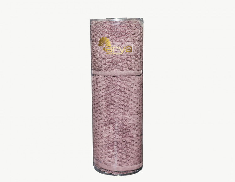 Набор полотенец Arya в тубе Arno пурпурный 30x50 см + 50х90 см