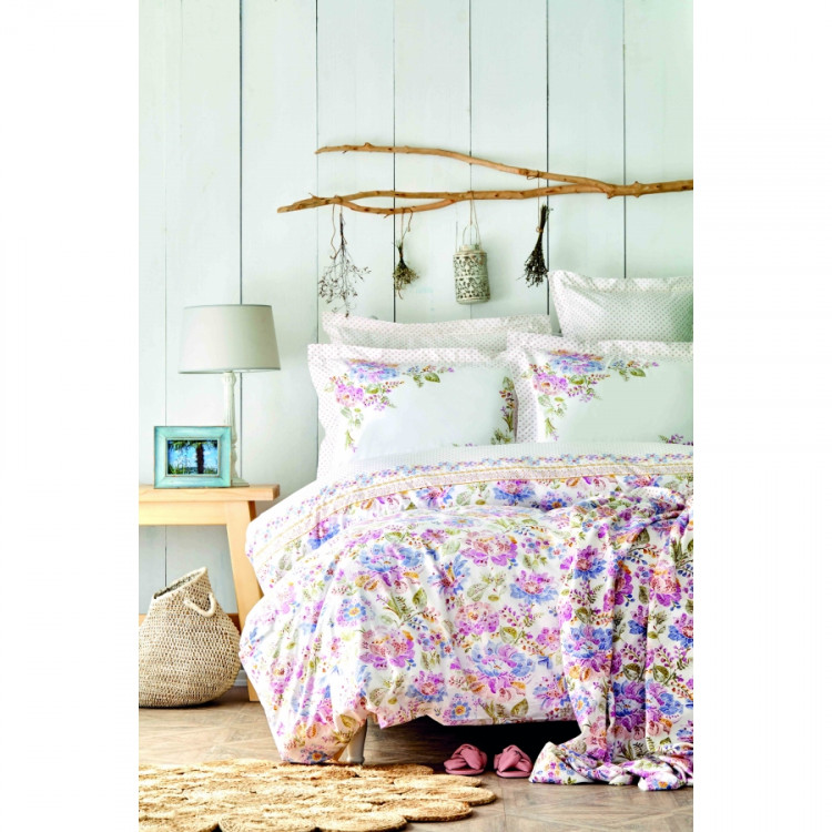 Набор постельное белье с покрывалом пике Karaca Home Camden pembe розовый евро