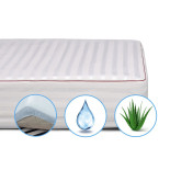 Наматрасник Mirson DeLuxe Woollen Aloe Vera 70x130 см, №246 (непромокаемый на резинке по периметру)