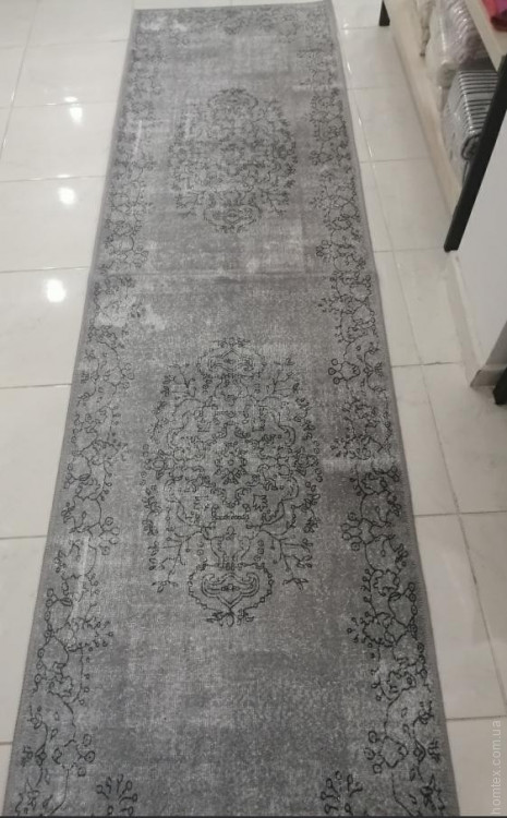 Килим безворсовий 80х300 см, модель 228 сірий
