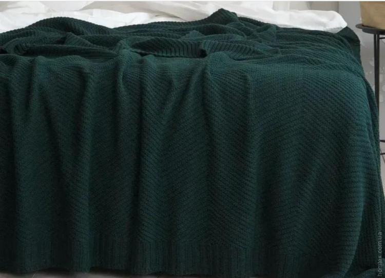 Плед - Покрывало La Modno Wool Cotton Balance Emerald 130х170 см