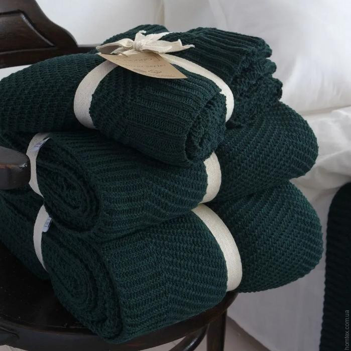 Плед - Покрывало La Modno Wool Cotton Balance Emerald 130х170 см
