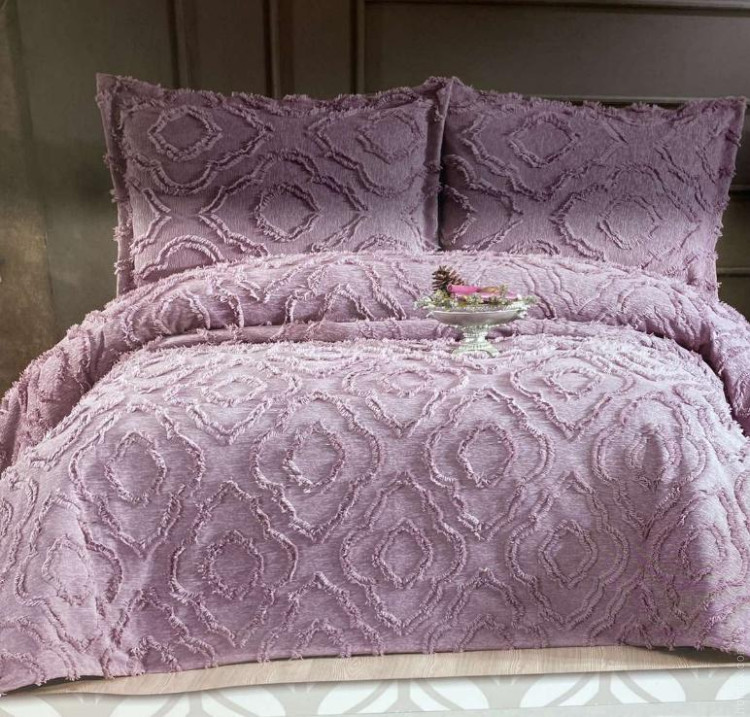 Покрывало Capa Home Hercai 240x260 см с наволочками фиолетовое