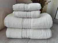 Набір махрових рушників Туреччина 52×77 см із 2-х штук, 80х150 см із 2-х штук, модель 3