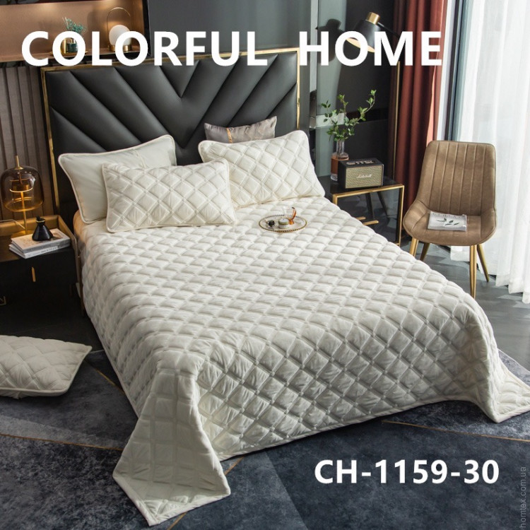 Покрывало велюровое Colorful Home 200x230 см, модель CH - 1159 - 30, кремовое