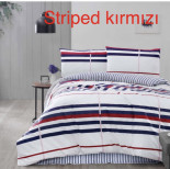 Постельное белье Altinbasak Striped kirmizi ранфорс евро