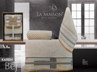 Набор полотенец La Maison Karen bej из 3 шт. 30х50 см+ 50х90 см +70x140 см Набор полотенец La Maison Karen bej из 3 шт. 30х50 см+ 50х90 см +70x140 см