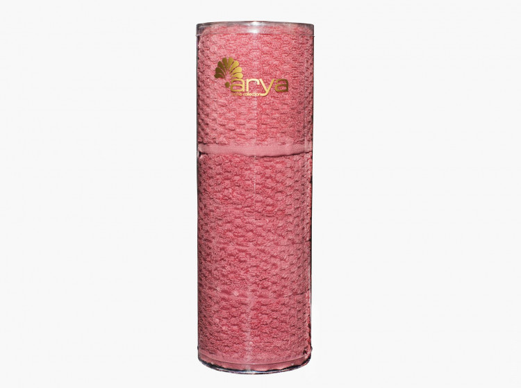 Набор полотенец Arya в тубе Arno розовый 30x50 см + 50х90 см