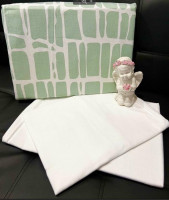Простынь на резинке c наволочками из фланели Cotton Collection 180х200 см + 25 см Мята-крем