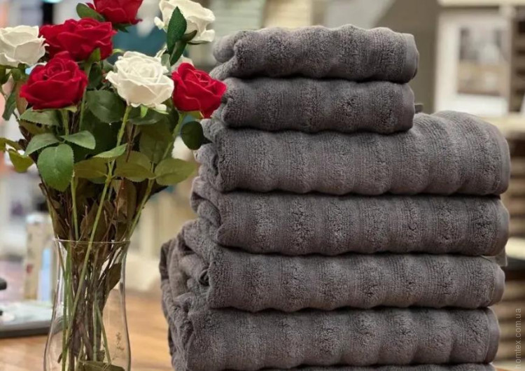 Махровое полотенце Tac Tanes micro cotton Antrasit 70х140 см