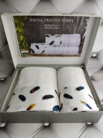 Набор махровых полотенец из 2-х штук Belizza Feather 50x90 см + 70x140 см