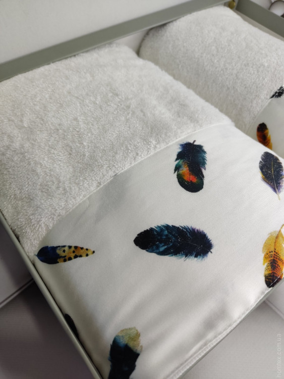 Набір махрових рушників з 2-х штук Belizza Feather 50x90 см + 70x140 см