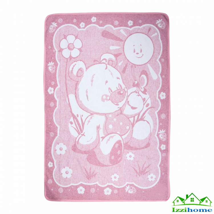 Одеяло Vladi детское Медвеженок розовое 100x140 см