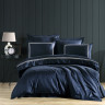 Постельное белье Dantela Vita сатин с вышивкой Nuans lacivert синий семейный