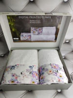 Набор махровых полотенец из 2-х штук Belizza Rozy 50x90 см + 70x140 см