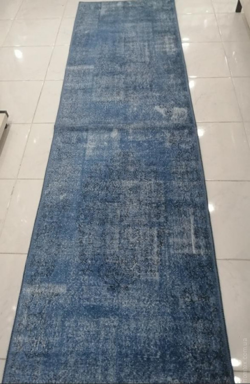 Килим безворсовий 80х300 см, модель 228 темно-синій