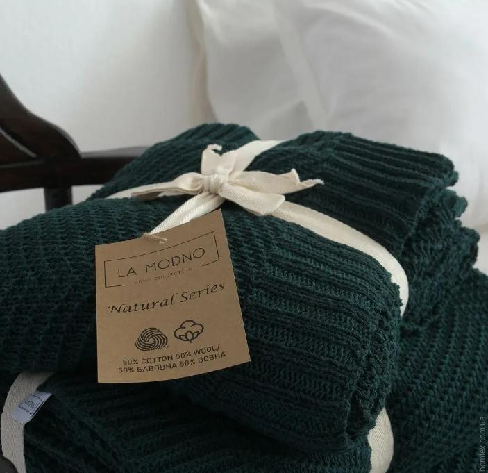Плед - Покрывало La Modno Wool Cotton Balance Emerald 220х240 см