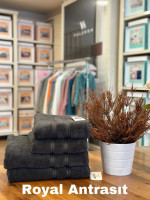 Махровое полотенце Tac Royal micro cotton Antrasit 70х140 см 
