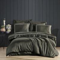 Постельное белье Dantela Vita сатин с вышивкой Nuans haki хаки семейный