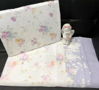 Простынь на резинке c наволочками из фланели Cotton Collection 180х200 см + 25 см Цветочки