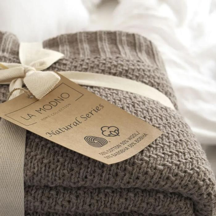 Плед - Покрывало La Modno Wool Cotton Balance Mink 130х170 см