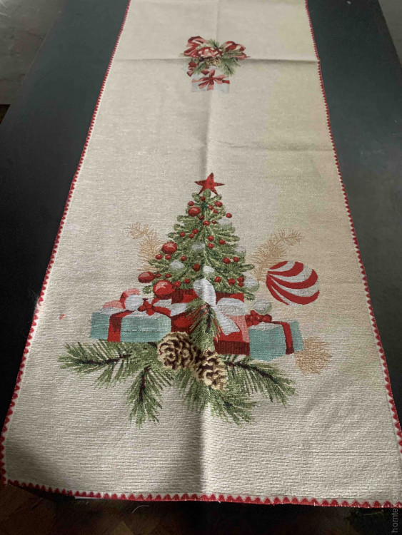 Скатертина гобеленова новорічна Alltex 40x150 см модель 5