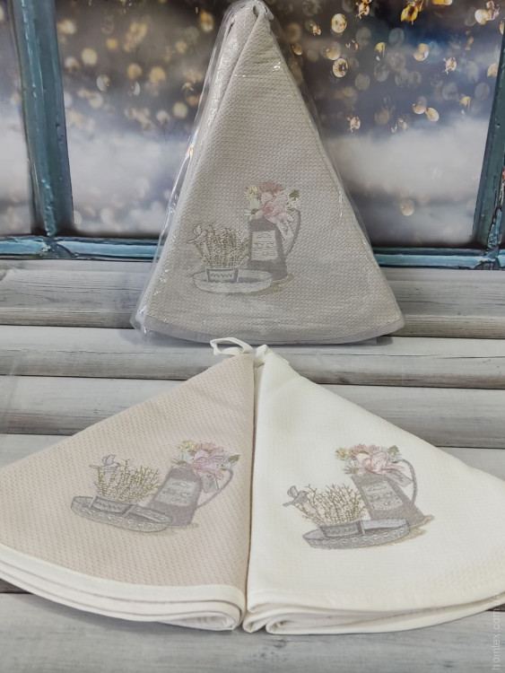 Набор круглых махровых полотенец для кухни Pupilla Bernini 70х70 см, модель 1