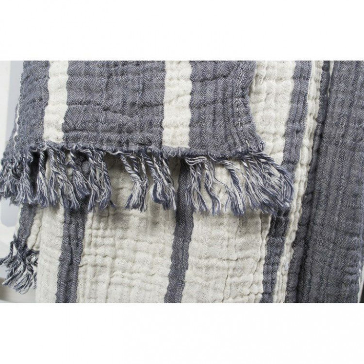 Плед-накидка Barine Cocoon Stripe indigo (индиго) 130x170 см