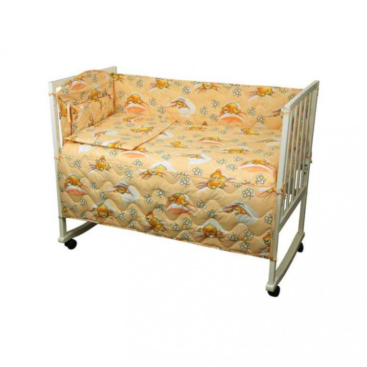 Спальный комплект для детской кроватки Руно "Сладкий сон" персиковый